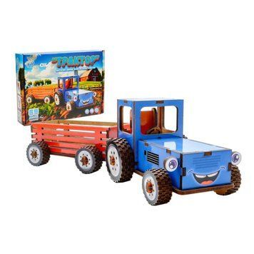 Дитячий дерев'яний 3D конструктор "Трактор" Puz-00933, 69 деталей 48303 фото
