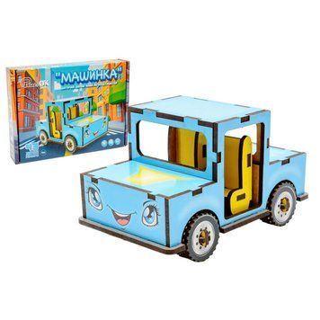 Дитячий дерев'яний 3D конструктор "Машинка" Puz-00930, 43 деталі 48305 фото