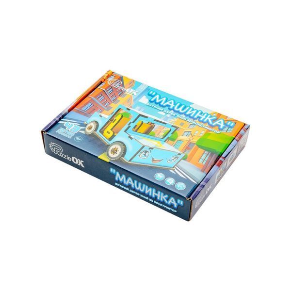 Дитячий дерев'яний 3D конструктор "Машинка" Puz-00930, 43 деталі 48305 фото