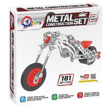 Дитячий Конструктор металевий "Мотоцикл" ТехноК 4807TXK, 181 деталь 24840 фото
