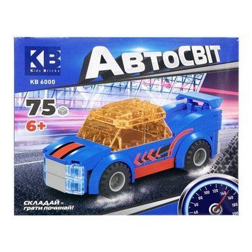 Дитячий конструктор-машинка KB 6000(Blue) від 6 років, 75 деталей 62370 фото
